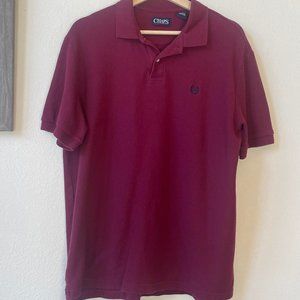 Chaps Collared Burgundy Polo Shirt Size Large